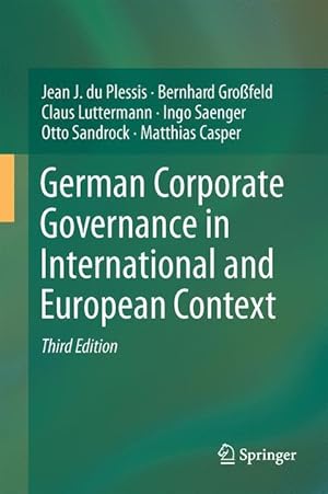 Bild des Verkufers fr German Corporate Governance in International and European Context zum Verkauf von moluna