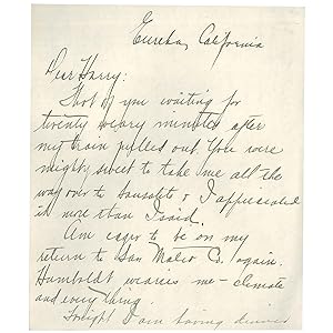 Letter from Eureka (Humboldt County), California
