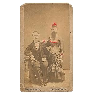 [CDV of Viola Myers, Bearded Woman, with Her Husband Amos]