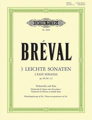 Image du vendeur pour Drei leichte Sonaten fr Violoncello und Klavier op.40, 1-3 mis en vente par moluna