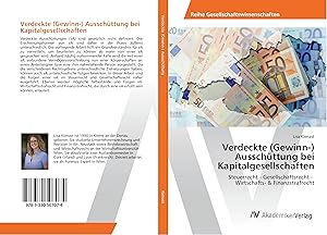 Imagen del vendedor de Verdeckte (Gewinn-) Ausschttung bei Kapitalgesellschaften a la venta por moluna