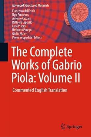 Bild des Verkufers fr The Complete Works of Gabrio Piola: Volume II zum Verkauf von moluna