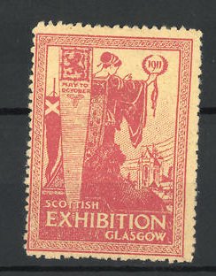 Image du vendeur pour Reklamemarke Glasgow, Scottish Exhibition 1911, Gttin am Ortsrand, rot mis en vente par Bartko-Reher