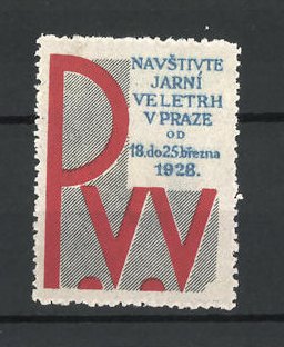 Seller image for Reklamemarke Prag, Navstivte Jarni Veletrh v Praze 1928, Messelogo for sale by Bartko-Reher