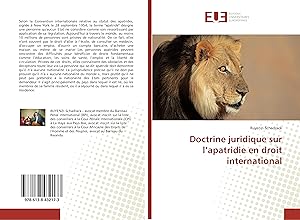 Bild des Verkufers fr Doctrine juridique sur l\ apatridie en droit international zum Verkauf von moluna