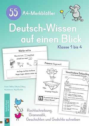 Seller image for 55 A4-Merkblaetter Deutsch-Wissen auf einen Blick - Klasse 1 bis 4 for sale by moluna