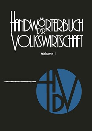 Image du vendeur pour Handwoerterbuch der Volkswirtschaft mis en vente par moluna