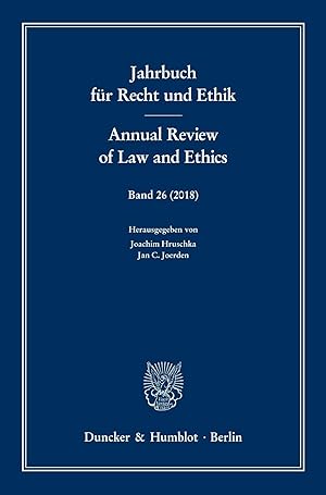 Bild des Verkufers fr Jahrbuch fr Recht und Ethik / Annual Review of Law and Ethics. zum Verkauf von moluna