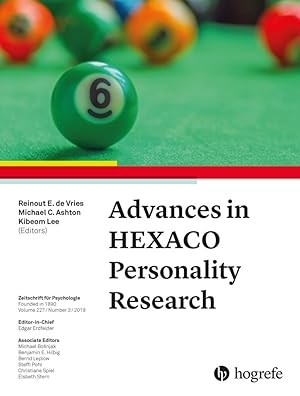 Bild des Verkufers fr Advances in HEXACO Personality Research zum Verkauf von moluna