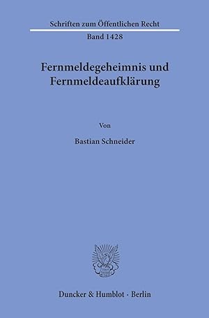 Imagen del vendedor de Fernmeldegeheimnis und Fernmeldeaufklaerung. a la venta por moluna