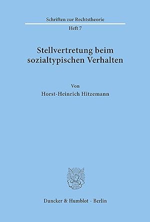 Image du vendeur pour Stellvertretung beim sozialtypischen Verhalten. mis en vente par moluna