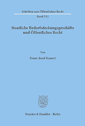 Seller image for Staatliche Bedarfsdeckungsgeschaefte und ffentliches Recht. for sale by moluna