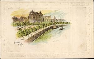 Künstler Präge Ansichtskarte / Postkarte London City, Hotel Cecil