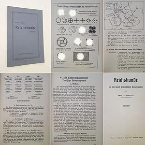 Seller image for Reichskunde fr die Hand gewerblicher Berufsschler, von Karl Kirchenmaier (Gewerbeschule Rat) / Unterstufe * mit bersicht " E n t w i c k l u n g u n d W a n d l u n g e n d e s H a k e n k r e u z e s " for sale by Galerie fr gegenstndliche Kunst