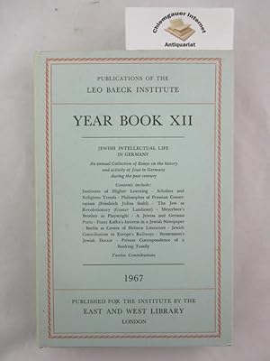Bild des Verkufers fr Publications of the Leo Baeck Insitute Year Book XII. zum Verkauf von Chiemgauer Internet Antiquariat GbR
