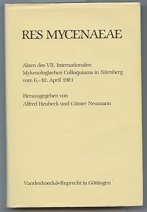 Bild des Verkufers fr Res Mycenaeae zum Verkauf von Attic Books (ABAC, ILAB)