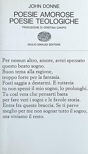 POESIE AMOROSE , POESIE TEOLOGICHE