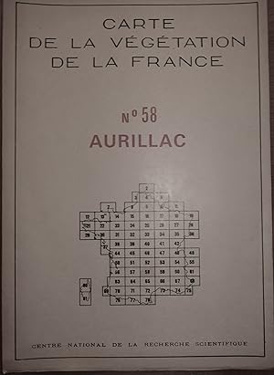 Carte de la végétation de la France n° 58. Aurillac
