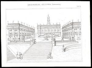 Antique Print-PIAZZA DEL CAMPIDOGLIO-ROME-ITALY-Nuova Enciclopedia-1866