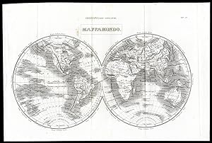 Antique Map-WORLD-HEMISPHERE-Nuova Enciclopedia-1866