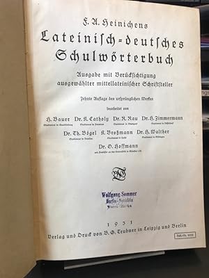 Lateinisch-deutsches Schulwörterbuch. Ausgabe mit Berücksichtigung ausgewählter mittellalterliche...