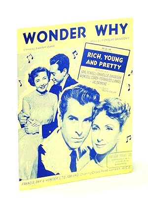 Bild des Verkufers fr Wonder Why - Sheet Music for Voice and Piano with Ukulele Chords - Cover Photo of Stars from the MGM Movie 'Rich, Young and Pretty' zum Verkauf von RareNonFiction, IOBA