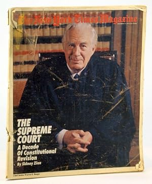 The New York Times Magazine, November (Nov.) 11, 1979 - Cover Photo of Supreme Court Chief Justic...