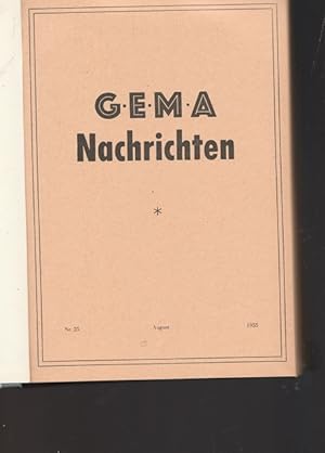 Imagen del vendedor de GEMA Nachrichten. Nr.25 - August 1955 bis Nr.36 - Oktober 1957. a la venta por Ant. Abrechnungs- und Forstservice ISHGW