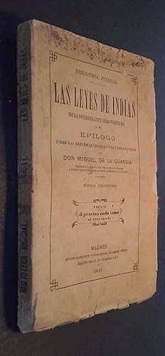 Immagine del venditore per Las leyes de Indias con las posteriores a este cdigo vigentes hoy y un eplogo sobre las reformas legislativas ultramarinas. Tomo primero venduto da Librera La Candela