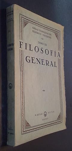 Imagen del vendedor de Filosofa general. Obras completas de . Tomo XII a la venta por Librera La Candela