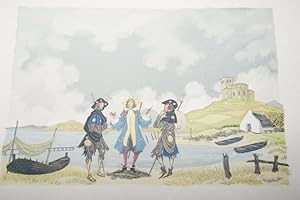 Imagen del vendedor de HENRY LEMARIE GRAVURE COULEURS L'HUITRE ET LES PLAIDEURS LA FONTAINE R3316 a la venta por Librairie RAIMOND