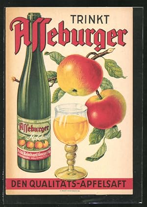 Ansichtskarte Trinkt Asseburger den Qualitäts-Apfelsaft, Reklame