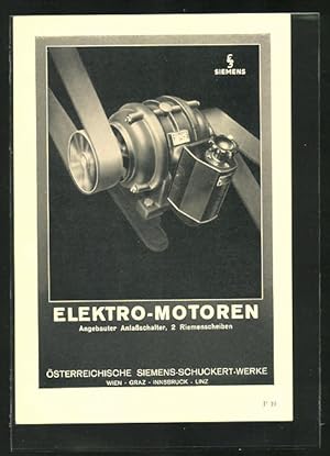 Ansichtskarte Siemens Elektro-Motoren, Österr. Siemens-Schuckert Werke