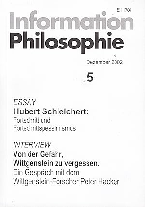 Imagen del vendedor de Information Philosophie 4. Oktober 2002. a la venta por Die Buchgeister