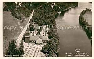 Postkarte Carte Postale 73646800 oerebro Nysunds kyrka Fliegeraufnahme oerebro