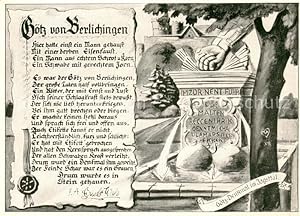 Seller image for Postkarte Carte Postale 73645603 Berlichingen Goetz Denkmal im Jagsttal mit Dokument Berlichingen for sale by Versandhandel Boeger
