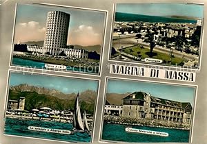 Immagine del venditore per Postkarte Carte Postale 73648387 Marina di Massa Torre FIAT Panorama La spiaggia e Albergo Italia Coloni venduto da Versandhandel Boeger
