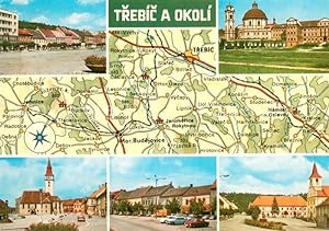 Postkarte Carte Postale 73656013 Trebic Trebitsch und Umgebung Landkarte Jaromerice Jemnice Morav...