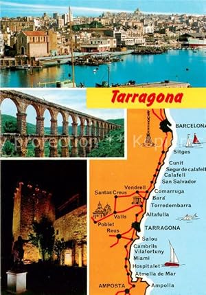 Imagen del vendedor de Postkarte Carte Postale 73656027 Tarragona Stadtpanorama Viadukt Burgruine Denkmal Landkarte Kueste Tarr a la venta por Versandhandel Boeger