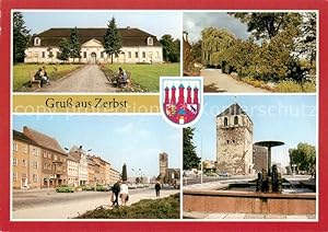 Postkarte Carte Postale 73656007 Zerbst Stadthalle Stadtpark Markt Brunnen Dicker Turm Zerbst