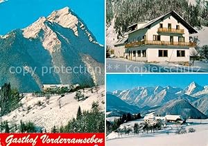 Postkarte Carte Postale 73655387 Vorderstoder Gasthof Pension Vorderramseben Bergwelt im Winter V...