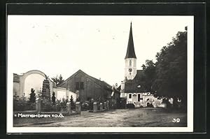 Ansichtskarte Mattighofen, Blick auf Kirche und Friedhof