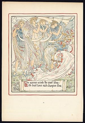 Antique Print-CHILDREN'S STORY-QUEEN SUMMER-ART NOUVEAU-JUGENDSTIL-16-Crane-1891