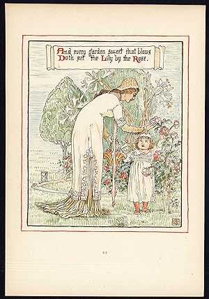 Antique Print-CHILDREN'S STORY-QUEEN SUMMER-ART NOUVEAU-JUGENDSTIL-32-Crane-1891