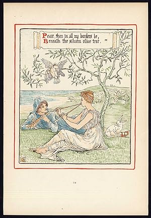 Antique Print-CHILDREN'S STORY-QUEEN SUMMER-ART NOUVEAU-JUGENDSTIL-33-Crane-1891