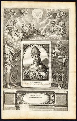Antique Print-POPE-SAINT-ANASTASIUS II-PORTRAIT-CHRISTIAN RELICS-Hazart-1678