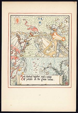 Antique Print-CHILDREN'S STORY-QUEEN SUMMER-ART NOUVEAU-JUGENDSTIL-17-Crane-1891