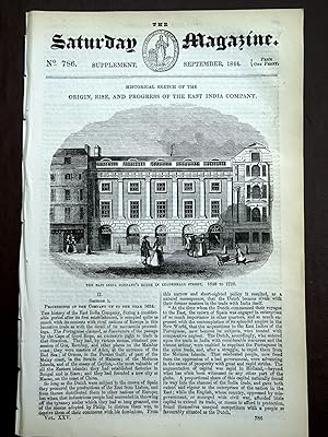 The Saturday Magazine Supplement No 786 September 1844 Containing Origin, Rise, and Progress of T...