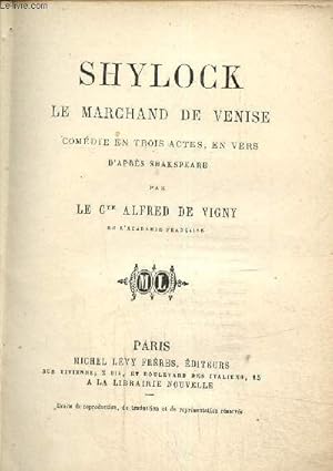 Bild des Verkufers fr Shylock le marchand de Venise zum Verkauf von Le-Livre