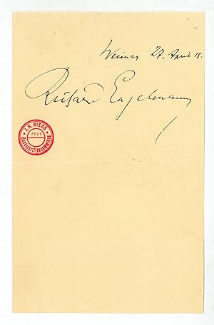 Seller image for Albumblatt mit eigenh. U. for sale by Antiquariat INLIBRIS Gilhofer Nfg. GmbH